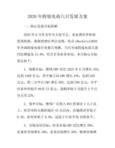 2026年跨境電商六月發(fā)展方案