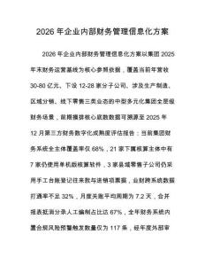 2026年企业内部财务管理信息化方案