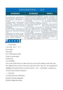 冠詞——初升高英語教材銜接