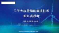 智光儲(chǔ)能：關(guān)于大容量?jī)?chǔ)能集成技術(shù)的幾點(diǎn)思考