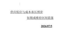 供應低位與成本承壓博弈：短期或維持區間震蕩