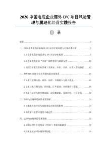 2026中國電纜企業海外EPC項目風險管理與屬地化經營實踐報告