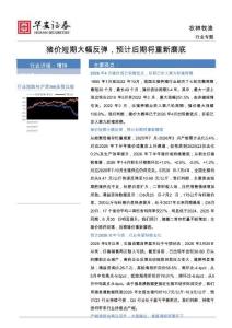 农林牧渔-猪价短期大幅反弹，预计后期将重新磨底