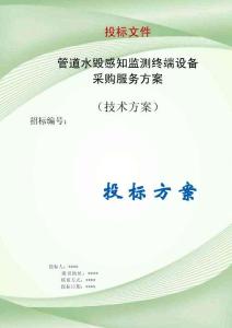 管道水毀感知監測終端設備采購服務方案投標文件（技術標）