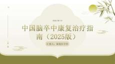 中国脑卒中康复治疗指南（2025版）