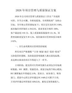 2026年項目管理與質量保證方案