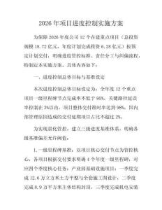 2026年項目進度控制實施方案
