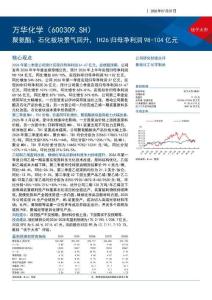 萬華化學(600309)聚氨酯、石化板塊景氣回升，1H26歸母凈利潤98-104億元