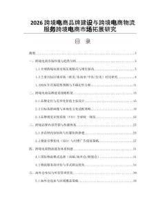 2026跨境电商品牌建设与跨境电商物流服务跨境电商市场拓展研究