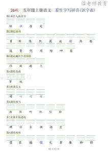 26秋語文五上【識字注音+看拼音寫詞語】專練