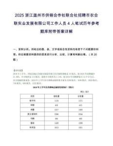 2025浙江溫州市供銷合作社聯合社招聘市農合聯實業發展有限公司工作人員4人筆試歷年參考題庫附帶答案詳解
