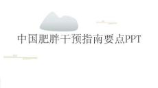 中國肥胖干預指南要點PPT