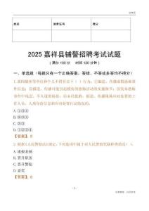 2025嘉祥辅警试题