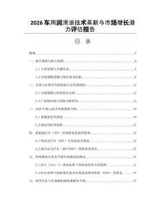 2026車用潤(rùn)滑油技術(shù)革新與市場(chǎng)增長(zhǎng)潛力評(píng)估報(bào)告