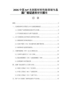2026中國ArF光刻膠材料性能突破與晶圓廠驗證進(jìn)展研究報告