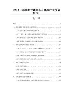 2026土壤修复技术分析及环保产业投资报告