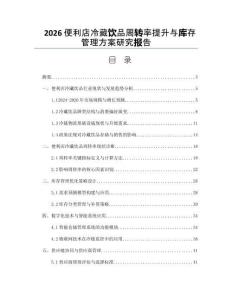 2026便利店冷藏飲品周轉(zhuǎn)率提升與庫(kù)存管理方案研究報(bào)告