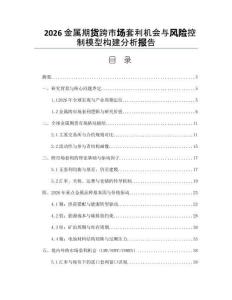 2026金屬期貨跨市場套利機會與風險控制模型構建分析報告