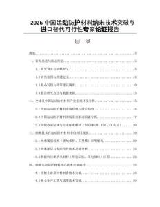 2026中国运动防护材料纳米技术突破与进口替代可行性专家论证报告