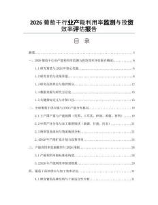 2026葡萄干行业产能利用率监测与投资效率评估报告