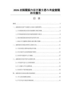 2026虛擬現實內容開發生態與商業變現路徑報告