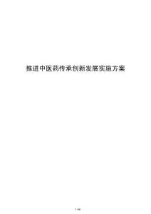 推进中医药传承创新发展实施方案