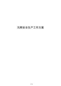 汛期安全生产工作方案