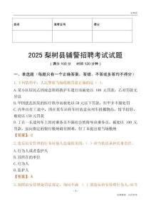 2025梨樹輔警試題
