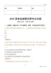 2025望奎輔警試題