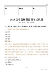 2025正寧輔警試題