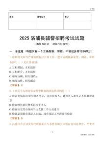 2025洛浦輔警試題