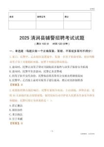 2025清澗輔警試題