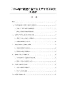 2026軍工線纜行業安全生產管理體系完善建議