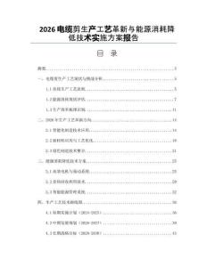 2026電纜剪生產工藝革新與能源消耗降低技術實施方案報告