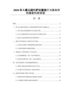 2026格斗類運(yùn)動(dòng)防護(hù)裝備擊打力吸收材料最新科研突破