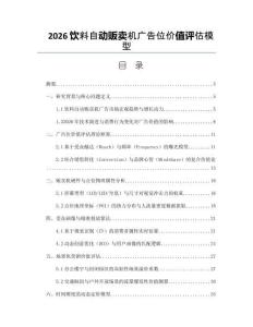 2026飲料自動販賣機(jī)廣告位價值評估模型
