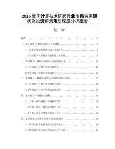 2026量子计算技术研究行业市场供需现状及投资前景规划深度分析报告