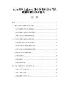 2026燃氣企業ESG評價體系構建與可持續發展實踐分析報告