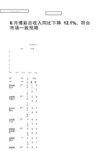交通運輸-6月博彩總收入同比下降12.1%，符合市場一致預(yù)期