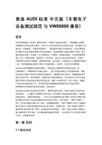 奥迪 AUDI 标准 中文版（车载电子设备测试规范 与 VW80000 兼容）