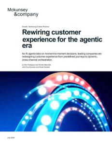 mckinsey -為代理時代重新連接客戶體驗 Rewiring customer experience for the agentic era