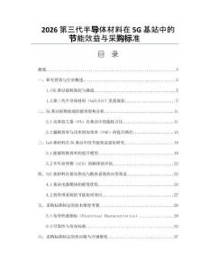 2026第三代半導體材料在5G基站中的節(jié)能效益與采購標準