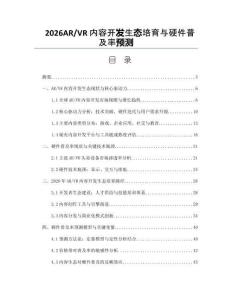2026AR_VR內容開發生態培育與硬件普及率預測
