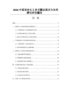 2026中國液體化工多式聯運模式與效率評估研究報告