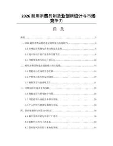 2026耐用消費品制造業創新設計與市場競爭力