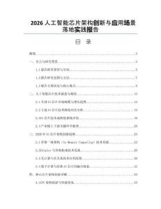 2026人工智能芯片架構(gòu)創(chuàng)新與應(yīng)用場景落地實(shí)踐報(bào)告
