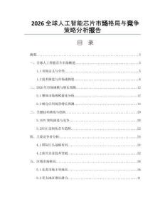 2026全球人工智能芯片市場格局與競爭策略分析報(bào)告