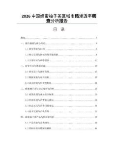 2026中国蜂蜜柚子茶区域市场渗透率调查分析报告