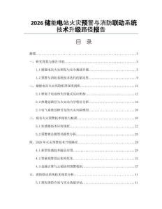 2026储能电站火灾预警与消防联动系统技术升级路径报告