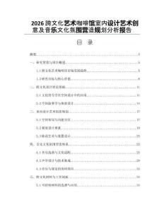 2026跨文化藝術(shù)咖啡館室內(nèi)設(shè)計(jì)藝術(shù)創(chuàng)意及音樂文化氛圍營造規(guī)劃分析報(bào)告
